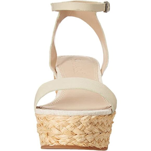 SPLENDID Shoes - SPLENDID Womens Beige Marie Round Toe Wedge Leather Espadrille Shoes 5.5 M